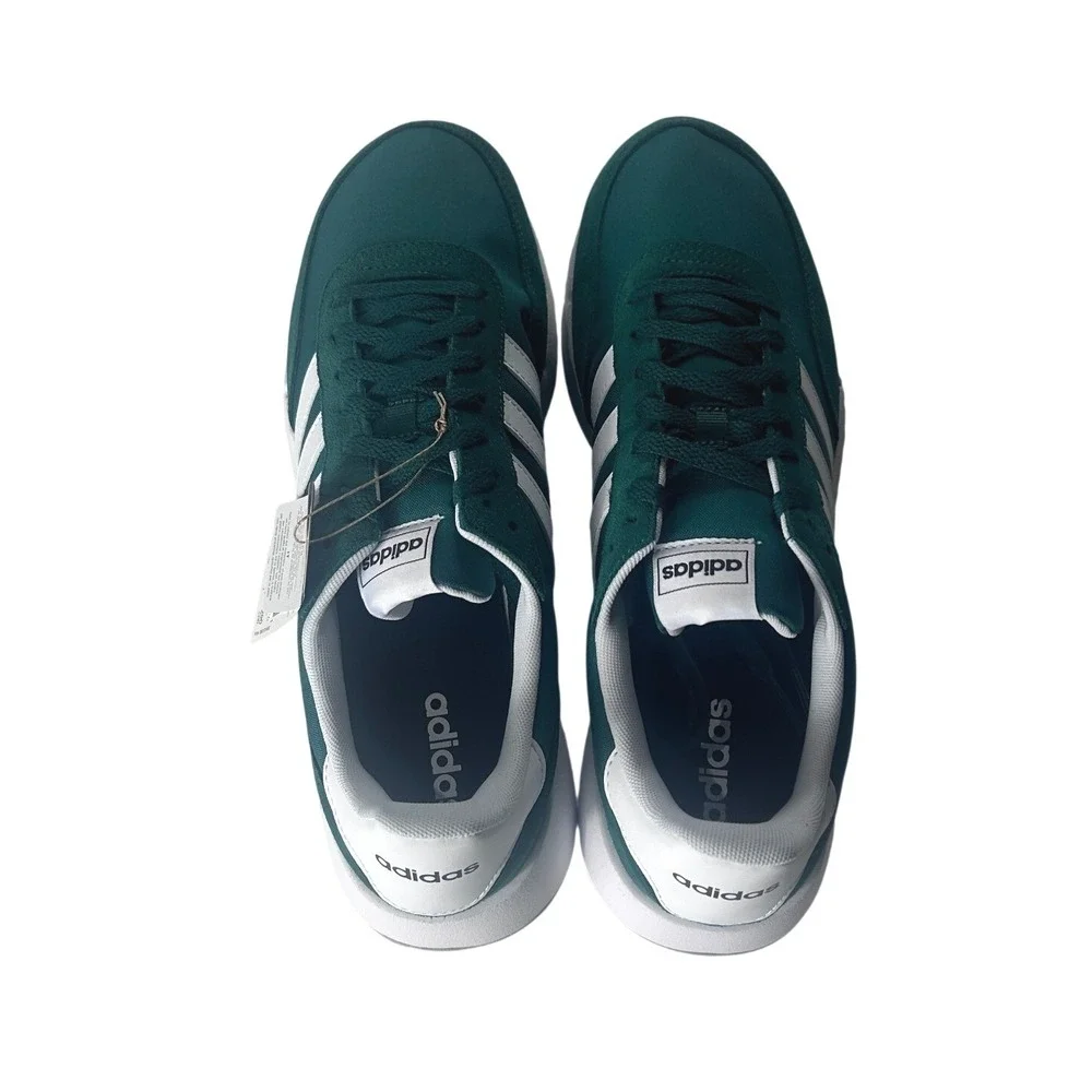 Adidas Run 60s 2.0 Mens Sneakers Size 12.5 Dark‎ Green and White H00354 NEW
